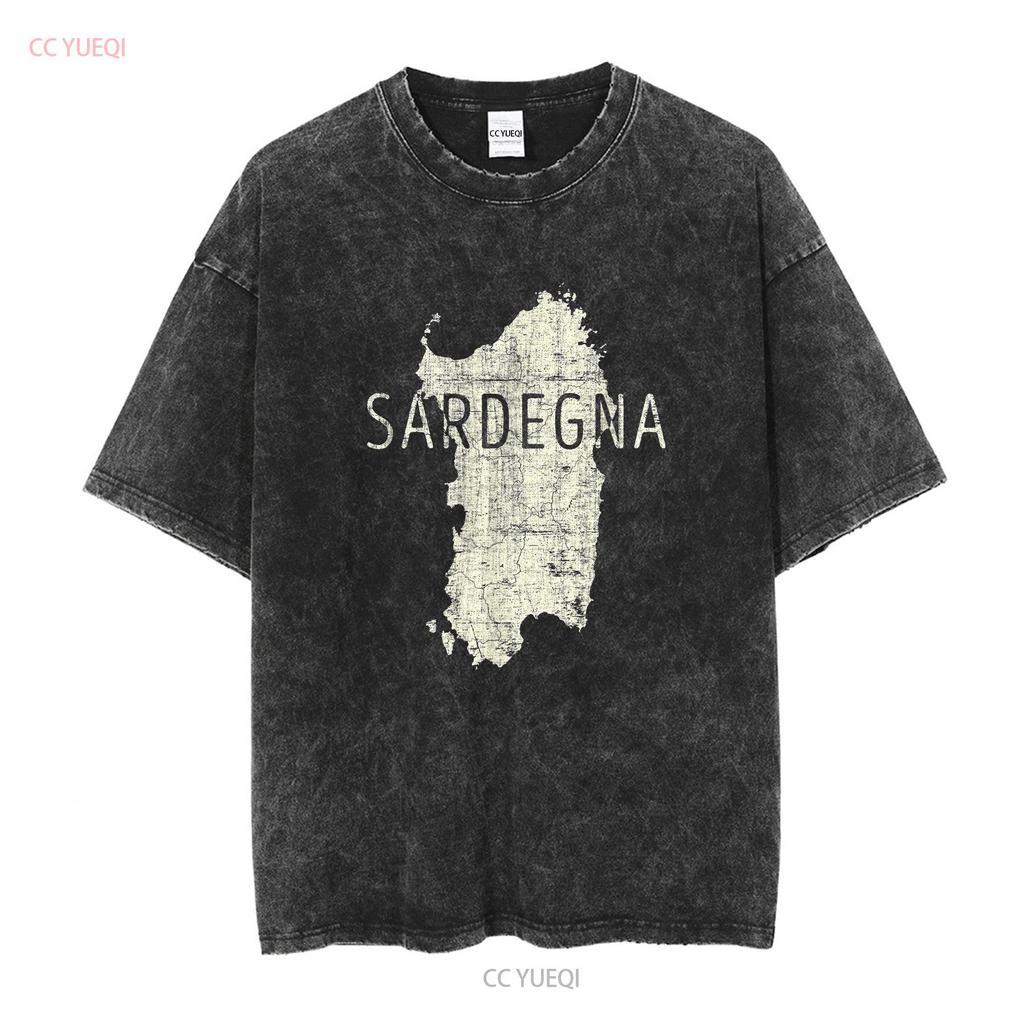 Mappa Sarda Word Art Sardegna Italia Souvenir Maglietta Felpa 101261 manica lunga o corta vintage Lavata streetwear Comoda