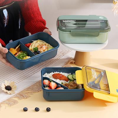 Caja bento portátil, resistente a roturas, resistente al calor, reutilizable, apta para microondas, para el trabajo