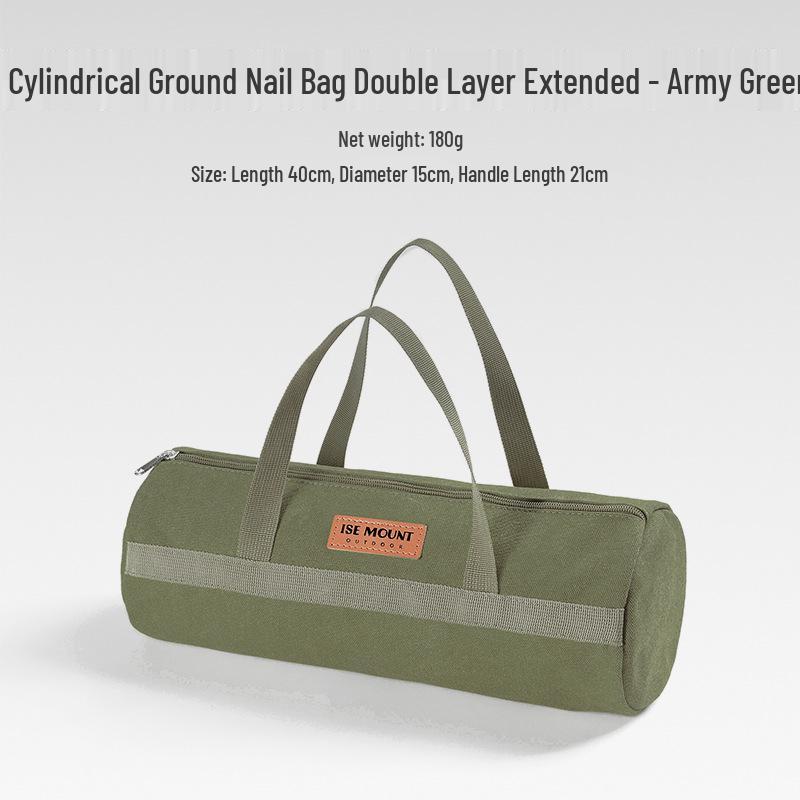 Camping Ground Nail & Tool Storage Bag - Portable Cylinder Organizer for Outdoor Accessories