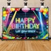 Splashing graffiti wall glowing decoration background banner photo hip-hop birthday happy photography party background wall6
