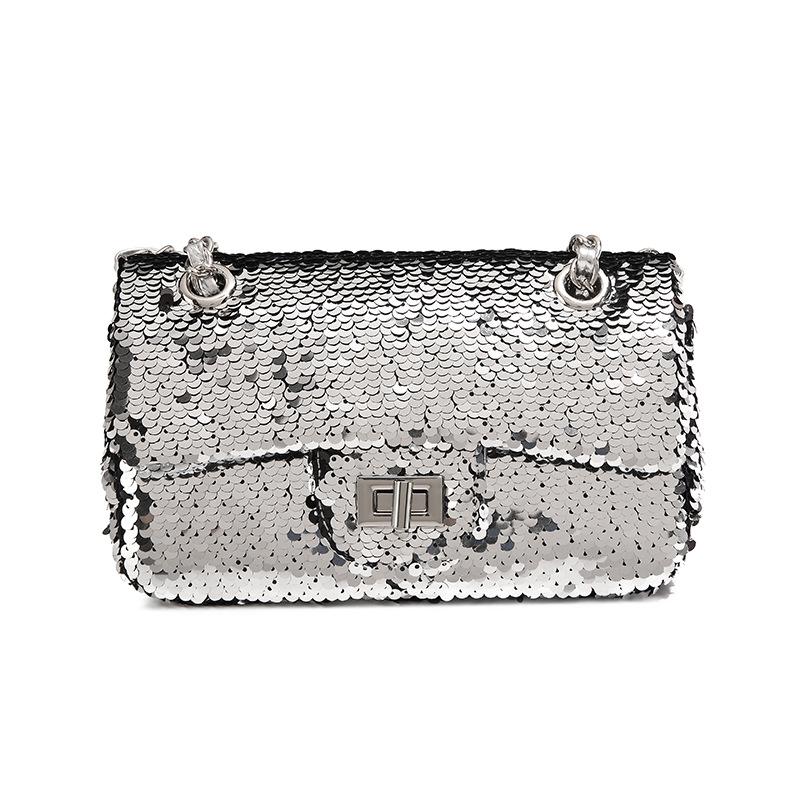 New Sequin Fashionable Chain Bag Portable Cross Chain Small Square Bag New Crossbody Bag Trendy Single Shoulder