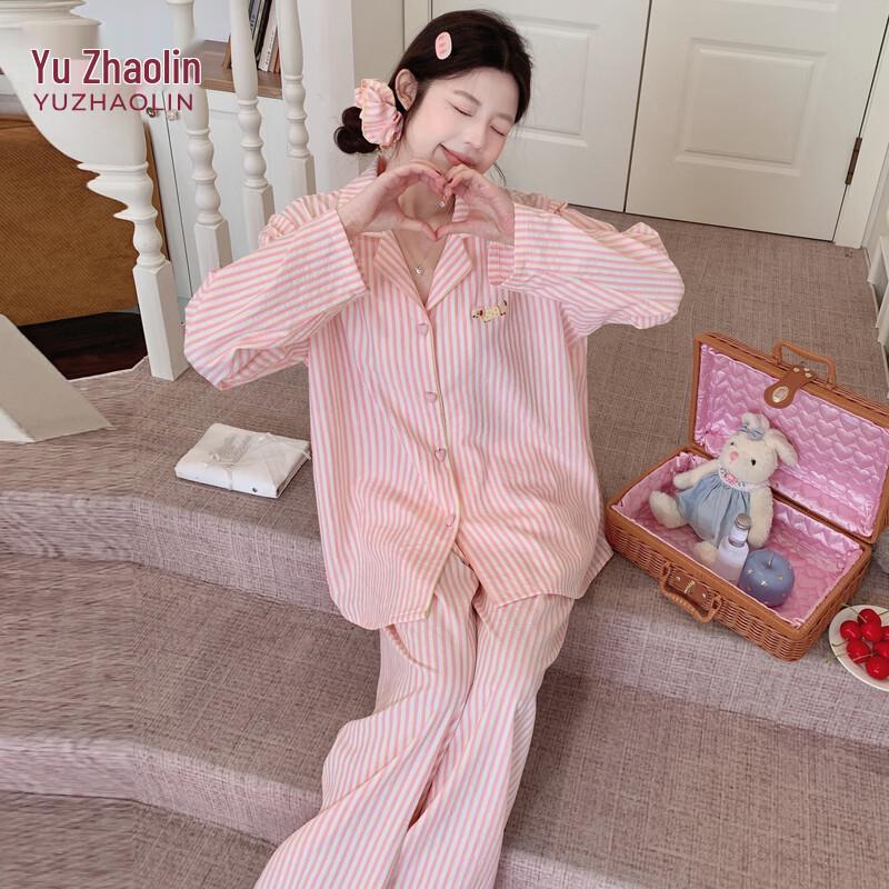 YUZHAOLIN Women s Striped Long-Sleeve Summer Pajama Set XL