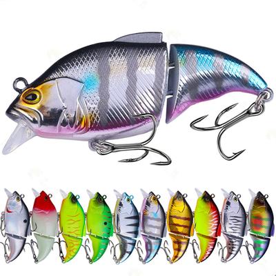 7,5CM/12G Wieloczęściowa przynęta wędkarska VIB z haczykami Realistyczna 2-sekcyjna przynęta Swimbait Twarda sztuczna przynęta Akcesoria do wędkarstwa słodkowodnego i słonego