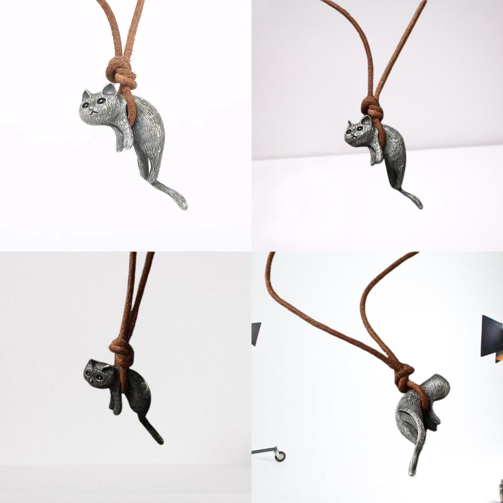 Vintage Cat Pendant Necklace In Pure S925 Silver Perfect Gift For Cat Lovers 83 Characters