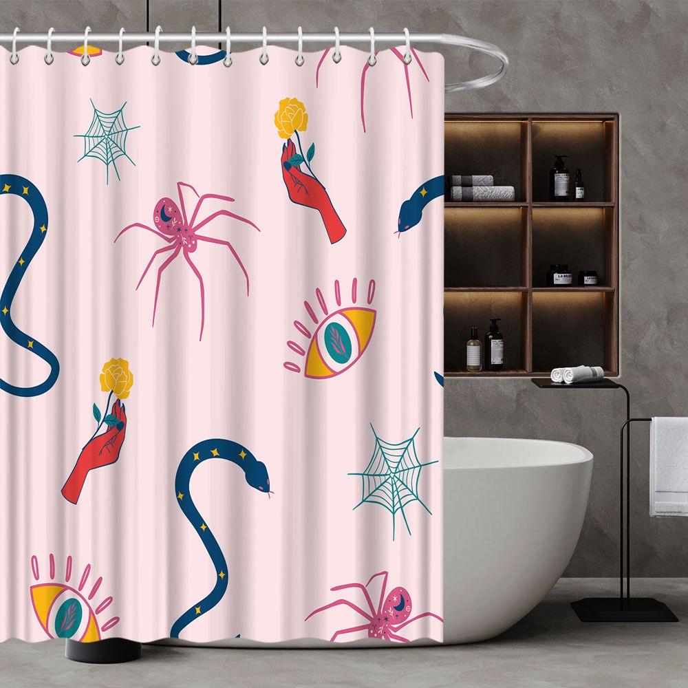 Abstract Moon Galaxy Shower Curtain - Imaginative Print, All-Season Bathroom Decor,  with Hooks