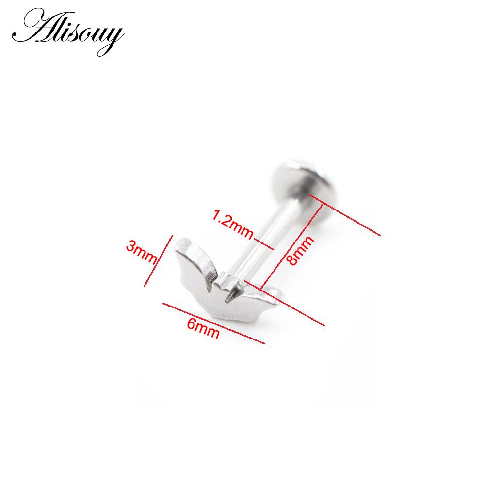 1PC Stainless Steel Halloween Pumpkin Bat Ghost Star Tragus Helix Labret Lip Rings Cartilage Ear Earring Piercing Body Jewelry