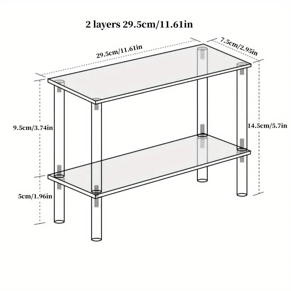 Acrylic Multi Functional Display Stand Desktop Perfume Organizer Transparent Layered Shelf Collectibles Model Stand Holders