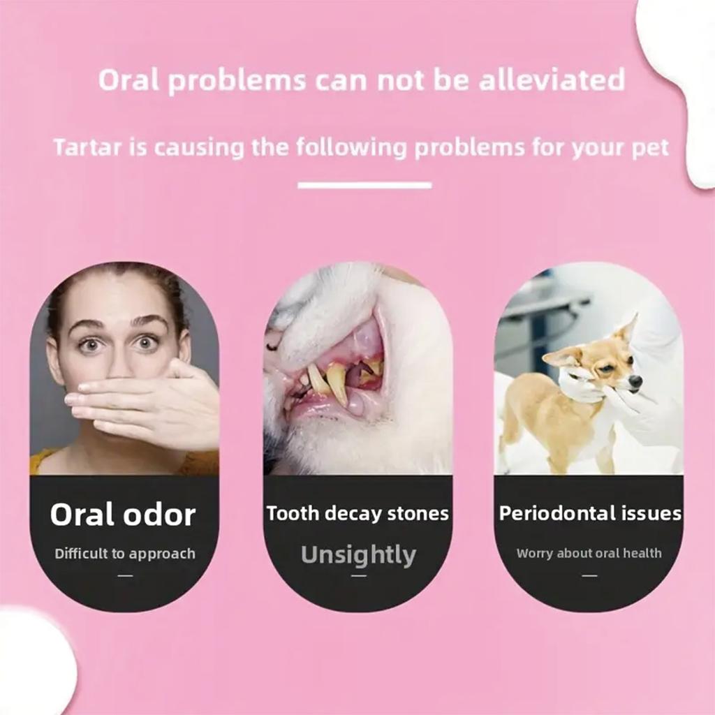 Pet tooth powder efficiently cleans the surface of teeth and helps maintain children's oral hygiene