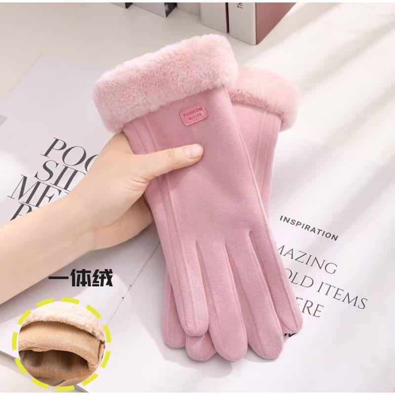 

Теплые перчатки на осень и зиму. Женские перчатки с сенсорным экраном и бархатной подкладкой. Защита от холода. Милые студенческие перчатки для верховой езды и электрические перчатки. One size