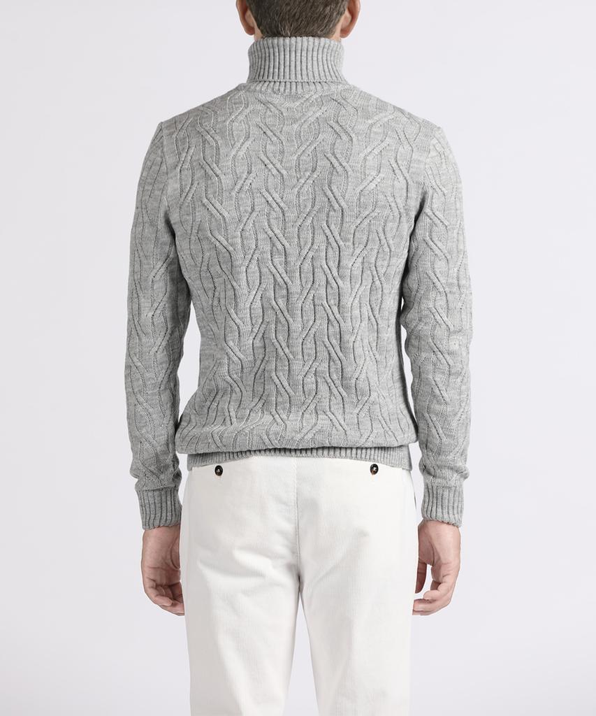 PANICALE Gray Melange Casual Turtleneck Knit