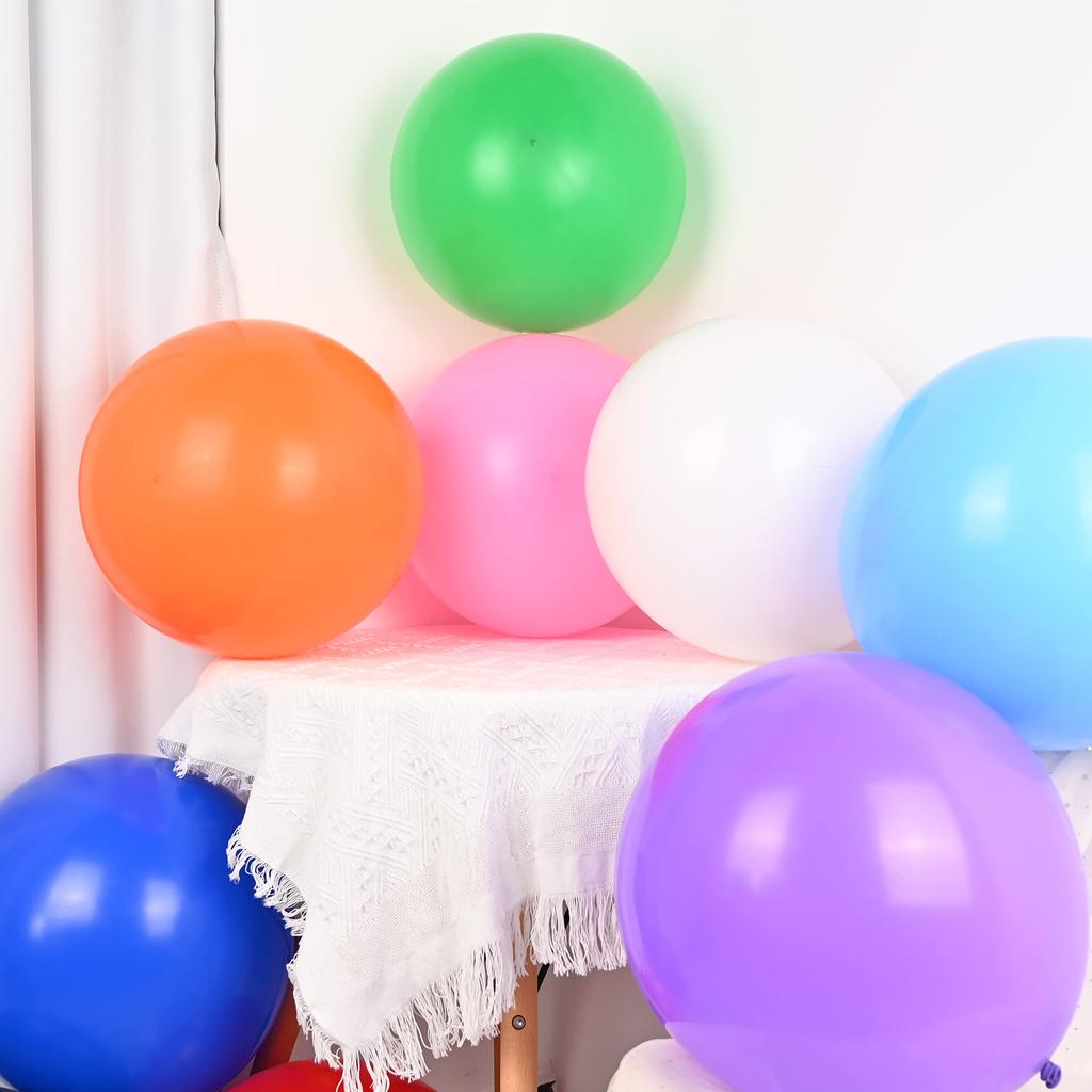BTZO Large Giant Balloons for Balloon Birthday 10 Multicolor 18-inch Balloons, 10-Pack, Art, Decorations, Parties, Colors,