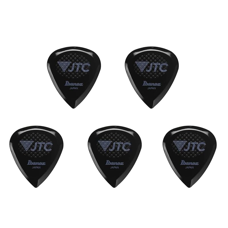 

[Набор из 5] Ibanez ibanez JTC1R-ONX/черный новый материал Тритан Высокая износостойкость резиновая рукоятка противоскользящий гитарный медиатор 2,5 мм