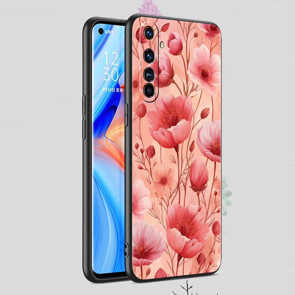 Abstract Plants Flower Soft TPU For Realme 13 12 11 10 9 Pro Plus GT3 GT2 C21 C25 C35 C53 C55 C67 Pro 5G Phone Case Cover Fundas