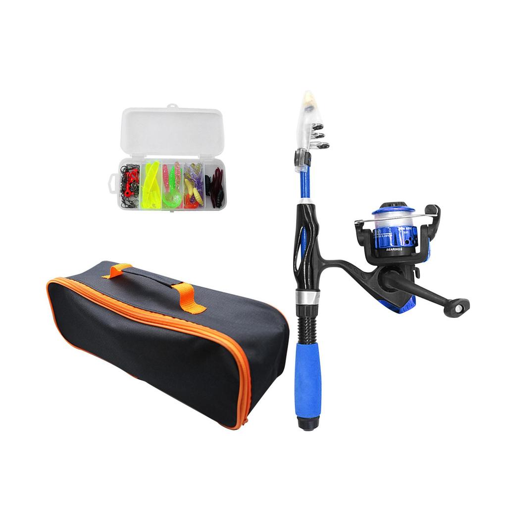 Children's Fishing Rod, Telescopic Reel, Lures, Portable Fiberglass