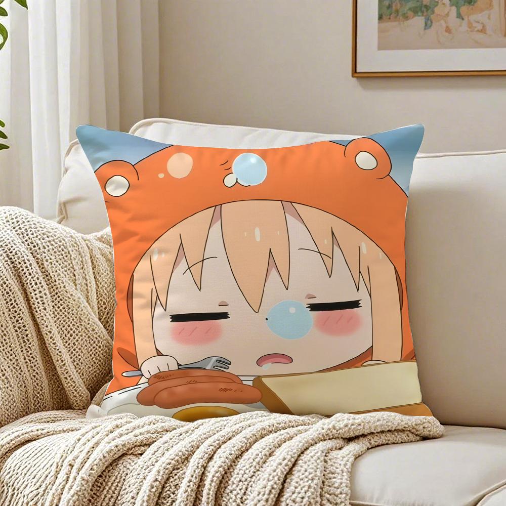 HHimouto Umaruchan Cushion Cover Linen Pillowcase Soft  for Sofa Bed Home Room Decor