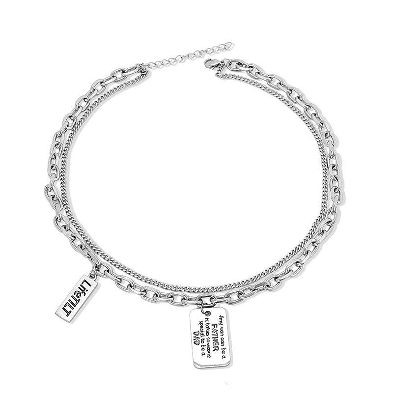 Unisex Retro Lightning Pendant Necklace: Titanium Steel European-American Trend