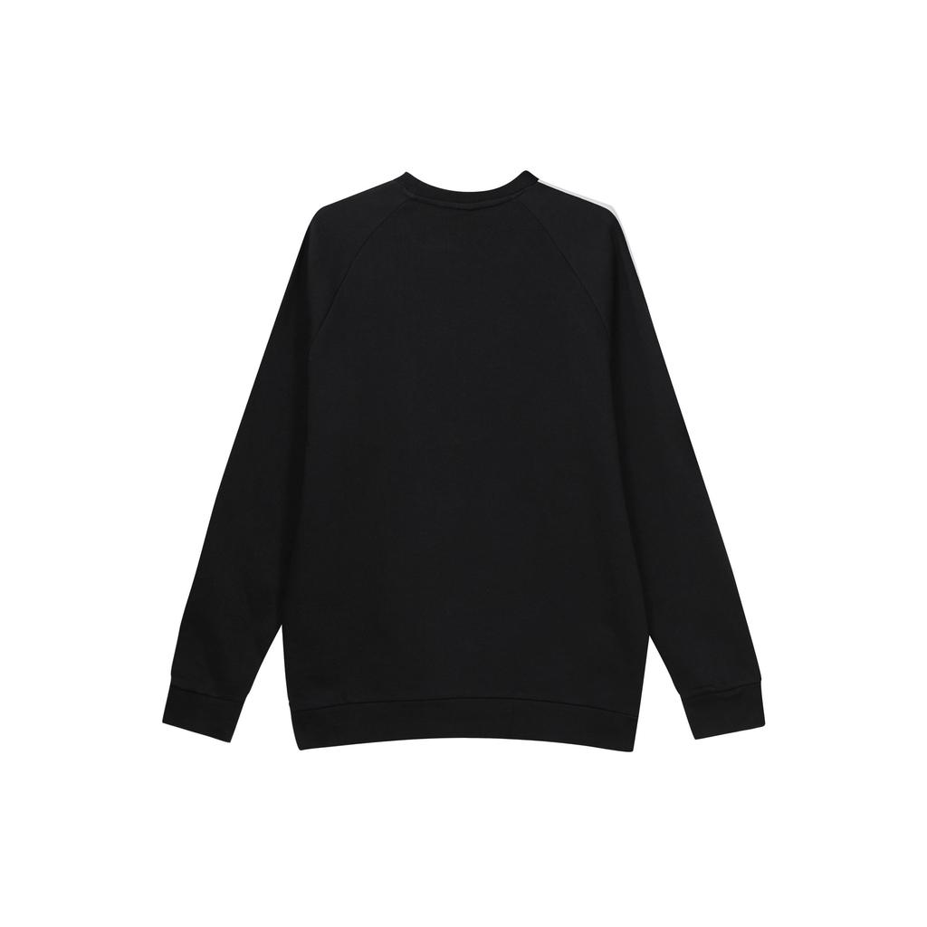 Adidas Originals Trefoil Logo Three Stripes Fleece Crewneck Sweatshirt Men Sweatshirt Black GN3545