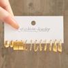 New Gold Color Big Circle Hoop Earring Set for Women Fashion Bohemia Vintage Pearl Earring Heart Zircon Ear Studs Jewelry Gifts