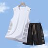 Men's Summer Quick-Dry Ice Silk Sports Set: Sleeveless Vest & Shorts for Running and Fitness