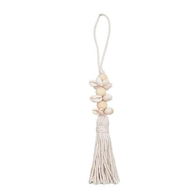 Cotton Thread Wood Bead Tassels Pendant for Women Bag Accessories Hanging Ornament Keychain Jewelry Making Supplies