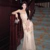 Women's Summer Floral Spaghetti Strap Bodycon Dress with Slimming Waist - Chinese Style