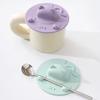 Silicone Cup Lid Heat Resistant Non-Slip Cat Head Design Cup Insulator Lid with Tea Bag Holder Dishwasher Safe Cup Cover for Coffee Milk Tea