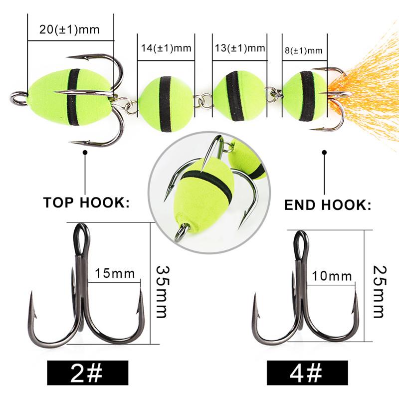 FishKing 1PC Soft Bass Lure Insect Lure With Sharp Hooks Weight 3.4G 4.7G Big/Small Size
