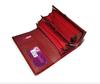 Women's Crocodile Pattern Genuine Leather Wallet: Patent Design, Multi-Card Slots, Large Capacity Coin Purse with Snap Button.