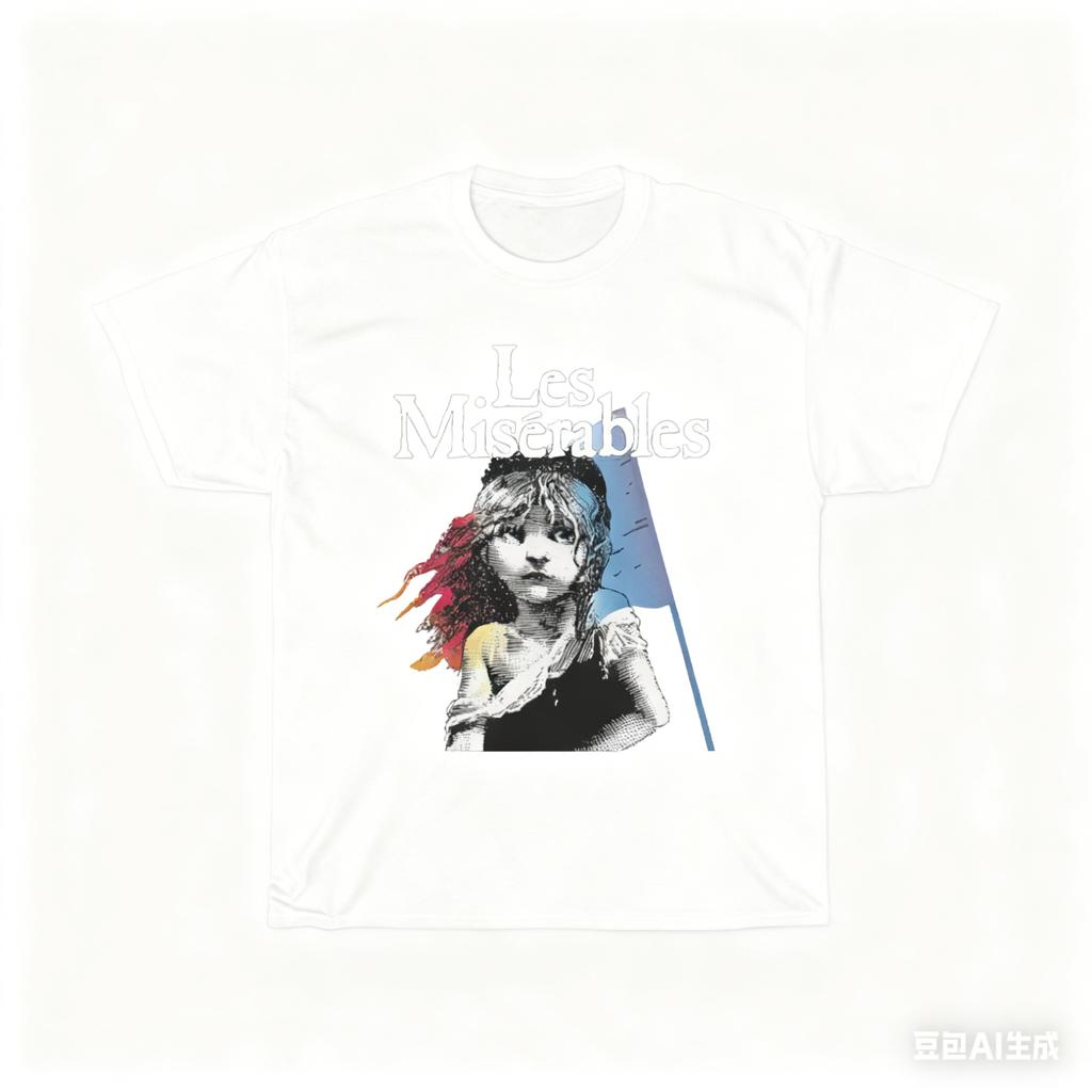 Les Miserables Broadway Musical Show Men's Black T-Shirt Clothing Graphic Short Sleeve Shirt Men Women All-Season
