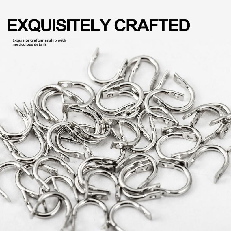 50Pcs Easy-Spin Clevises U- Shaped Easy Spin Brass Fishing Lure Accessories Durable Sliver/Gold Fishing Spinners