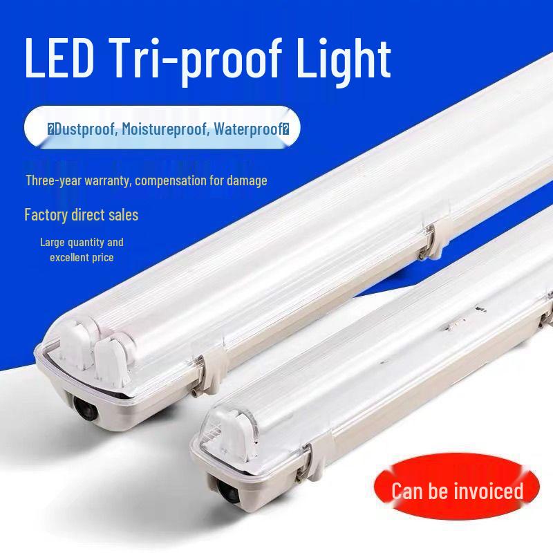 T8 Waterproof Double/Single LED Fluorescent Lamp Set, Dustproof & Explosion-Proof, Daylight Lamp Holder