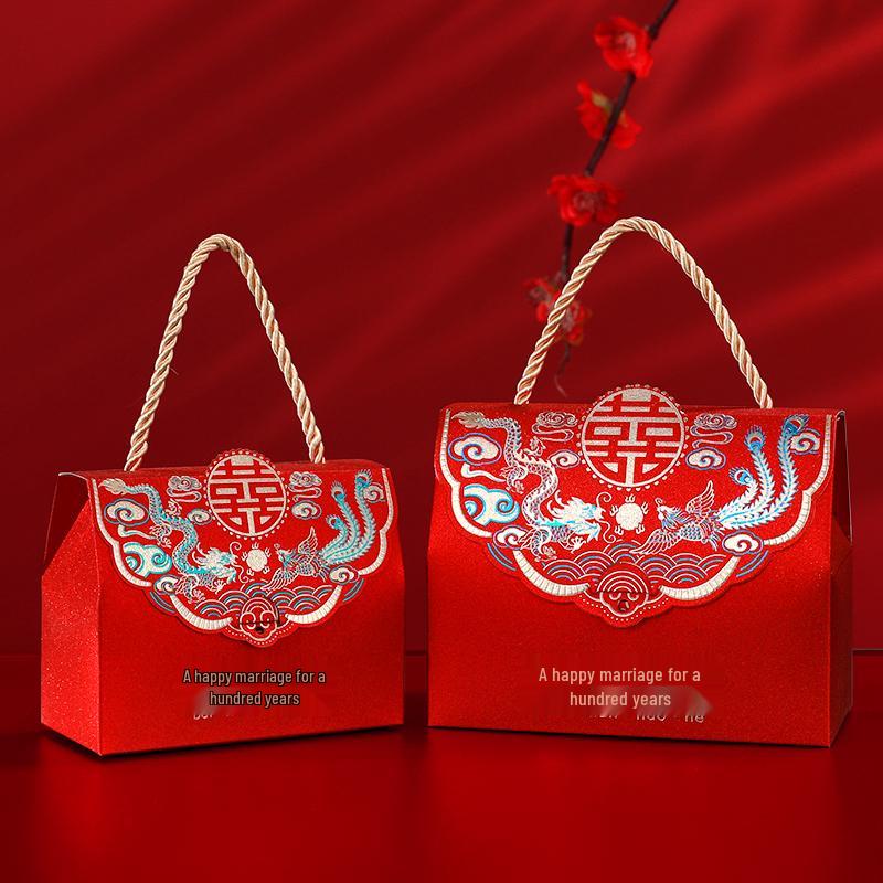 

Creative Handheld Chinese Wedding Candy Gift Box