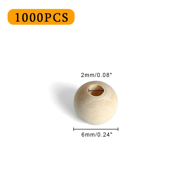 6mm 8mm Handmade Wooden Beaded Unprocessed Natural Wood Beads Bulk Beaded Garland Lace Jewelry Making DIY Farmhouse Decor