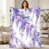 Wisteria Floral Cascade Coral Fleece Blanket Garden Decor