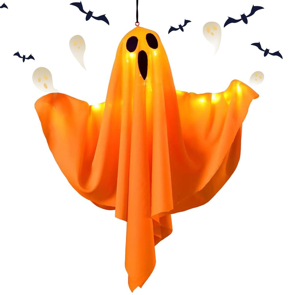 Outdoor Hanging Ghost 19.6in White Flying Ghost for Halloween Party Decorations Hanging Decor for Indoor Garden Yard