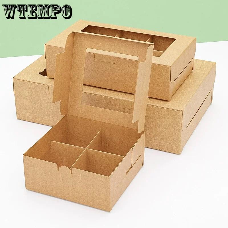WTEMPO Transparent Window Foldable DIY Paper Gift Boxes Universal Storage Boxes Party Decor Treat Boxes Cupcake Cookie and Presents Packaging Boxes