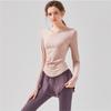 New Style Sports Suit, Casual Running Fitness Sports Tight Pants, Nude Quick-dry Fake Two-piece Long-sleeved Suit For Women