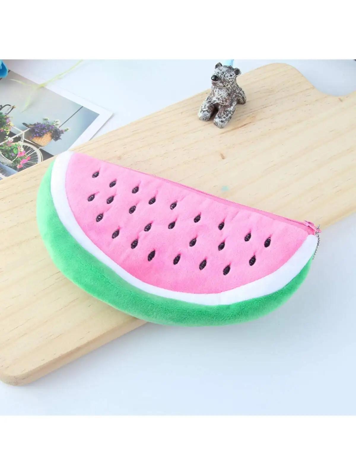 

Пенал в виде арбуза Милый фрукт Каваи Плюшевый Большой вместимости Сумка для карандашей Косметичка Для детей Подарок Школьные принадлежности Канцелярские товары розовый