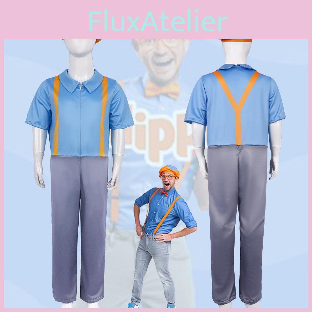 Cosplays Costumes Blippi Full Body Game Performance Jumpsuit Clothes Halloween