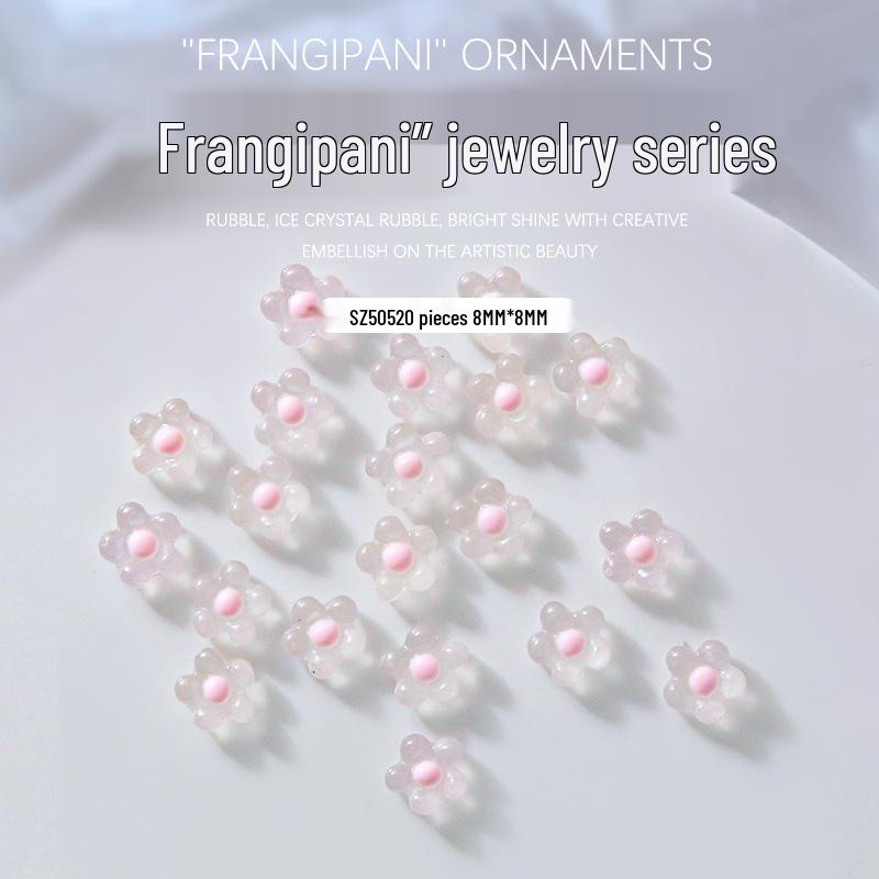 

Five-Petal Frangipani Resin Nail Art Accessories - 3D Fresh Cartoon Design (20 Pieces)