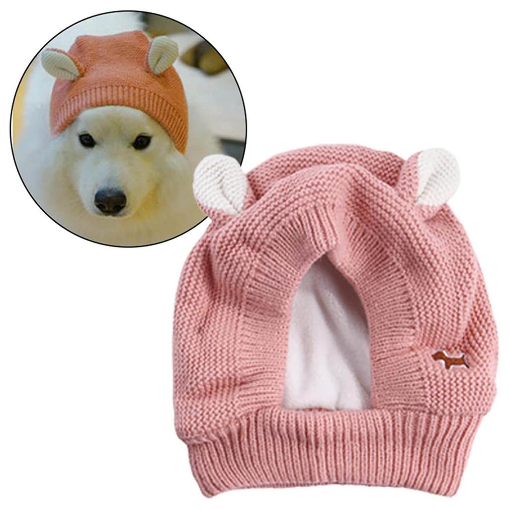Cute Knitted Dog Hat, Winter Dog Balaclava With Pretty Ears, Knitted Dogs Winter Dog Head Dog Pet Supplies