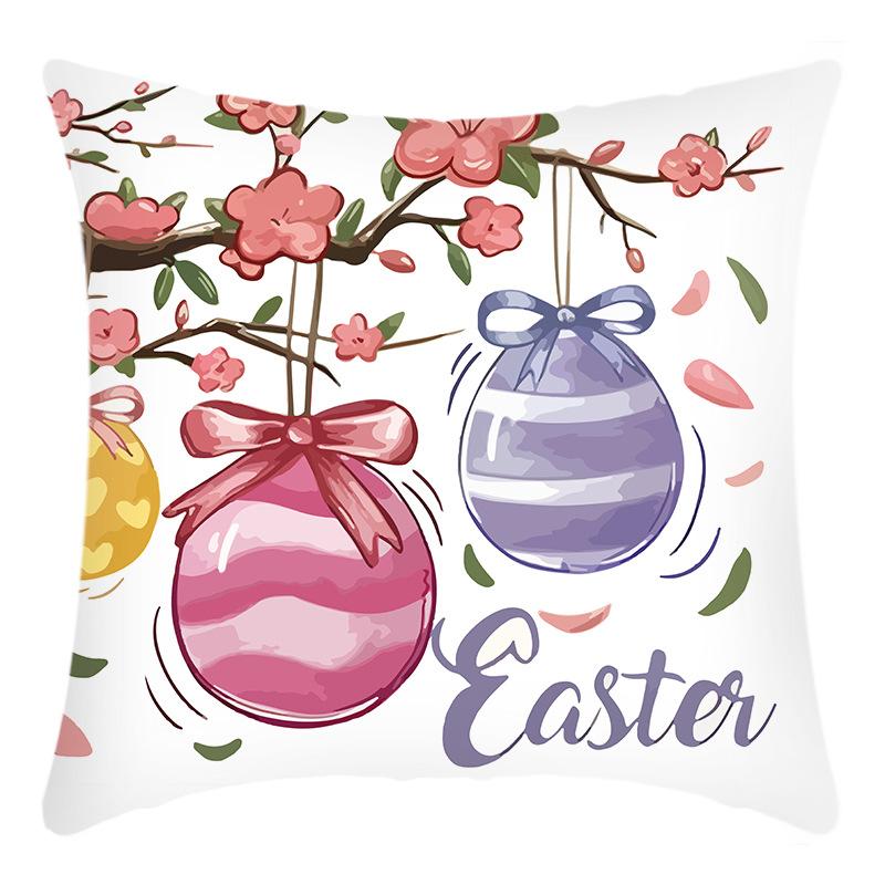 Printed Easter Pillowcase, Linen Home Festival Decoration Sofa Cushion and Pillow Cover
