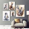Watercolor Baby Animals Cute Warmth Prints Poster Canvas Painting Modern Wall Art Pictures Living Room Bedroom Home Decoration