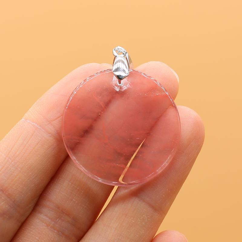 

1 шт. кулон с кристаллами исцеления ауры, модные круглые подвески из натурального камня для самостоятельного изготовления ожерелий, серег, украшений, аксессуаров, креативных ювелирных изделий, подарков 1Pc-30mm