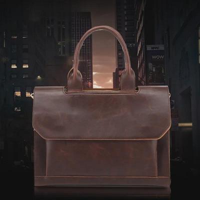 Korean Men's Retro Business Messenger Bag - Crazy Horse Leather Shoulder and Handheld Travel Briefcase