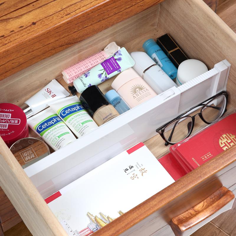 1 Piece Solid Drawer Divider, White Abs Telescopic Divider for Drawer