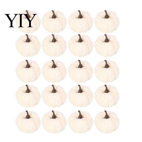 Plush Pumpkin Decor for Fall 20 PCS Velvet Decorative Ornaments, Multi-Color Artificial Harvest Pumpkins Home Mantel Table Shelf, Farmhouse