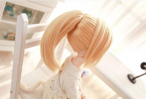 YR EARTH Heat-Resistant Doll Wig, 8-9 Inch, Ponytail, 1/3 Scale, BJD, SD, DD, MDD (Gold)