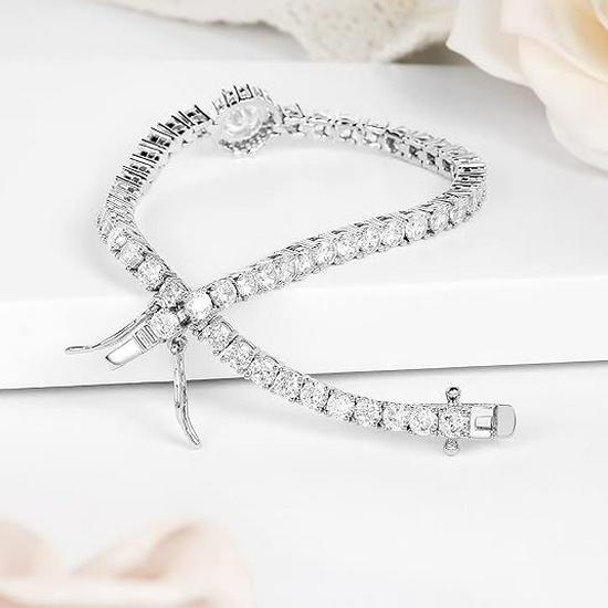 S925 Silver 6mm Zircon Tennis Bracelet Fashion Design