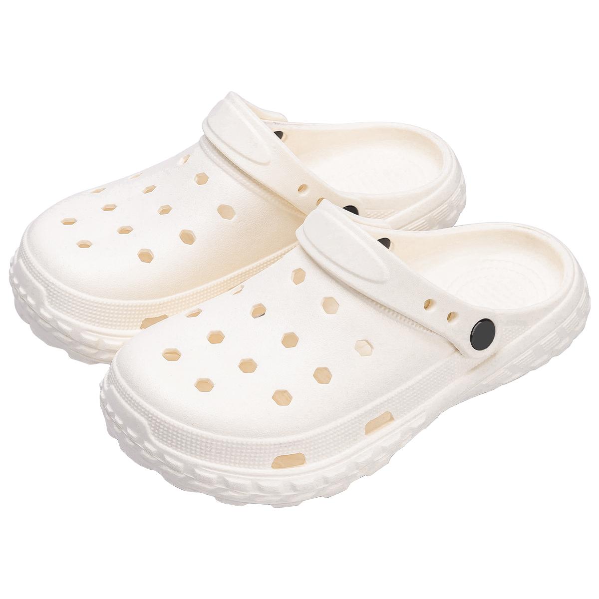 

Летние женские клоги обувь пляжные EVA сандалии на толстой подошве модные удобные тапочки для дома и улицы мужские обувь с отверстиями 44-45 белый